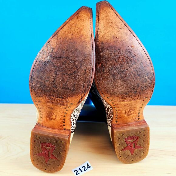 Los Altos Genuine Ostrich Leg 3X Toe Mens Size 8 Pointed toe Cowboy Boots 950549 - Picture 13 of 13